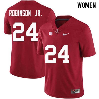 NCAA Women's Alabama Crimson Tide #24 Brian Robinson Jr. Stitched College Nike Authentic Crimson Football Jersey CG17U42LX